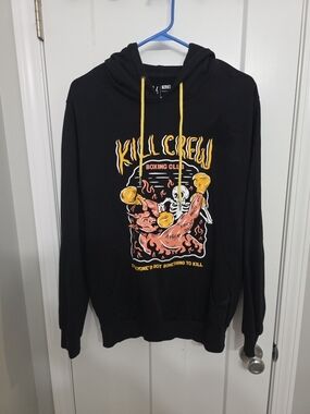 Kill Crew Hoodie Mens Medium Black Boxing Club Skeleton Porrada Terry Gym